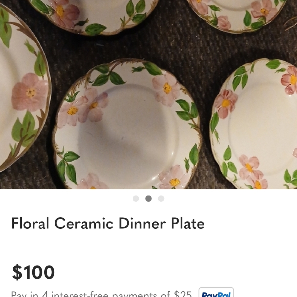 Floral Ceramic Dinner Plate Set